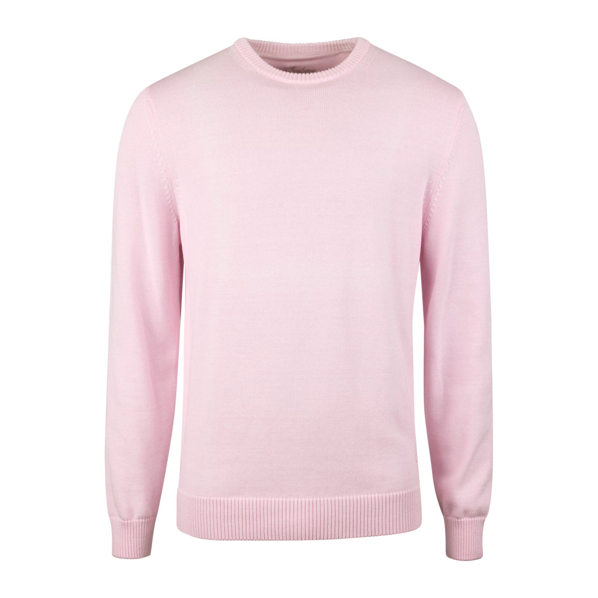 Pink Textured Cotton Crew Neck Sweater - Stenströms - Boutique Jacques International