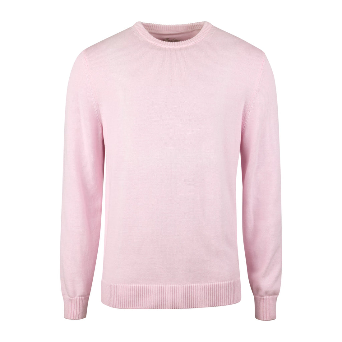 Pink Textured Cotton Crew Neck Sweater - Stenströms - Boutique Jacques International