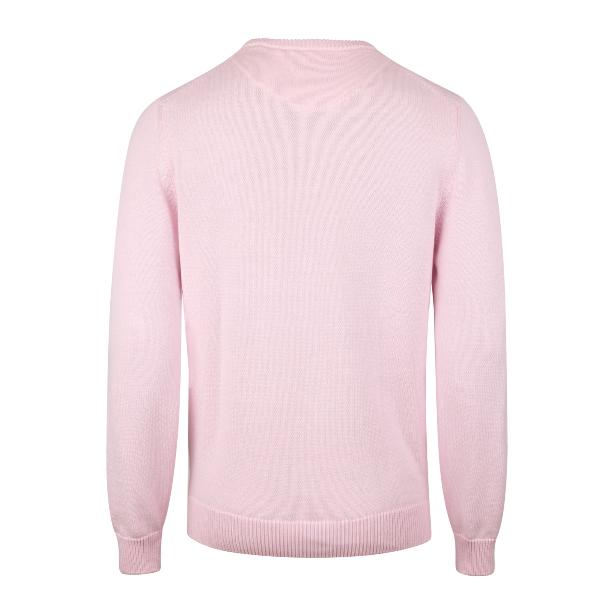 Pink Textured Cotton Crew Neck Sweater - Stenströms - Boutique Jacques International