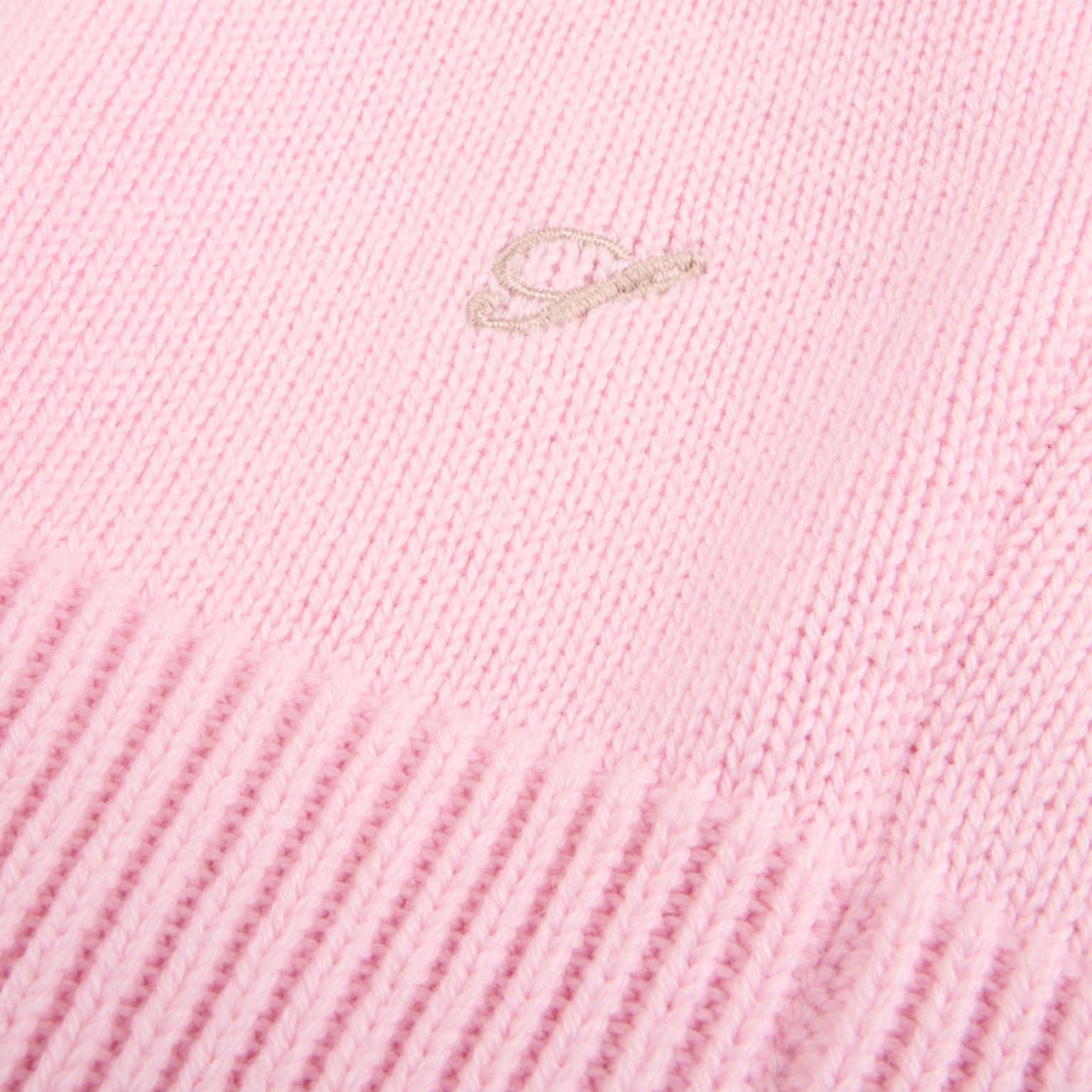 Pink Textured Cotton Crew Neck Sweater - Stenströms - Boutique Jacques International