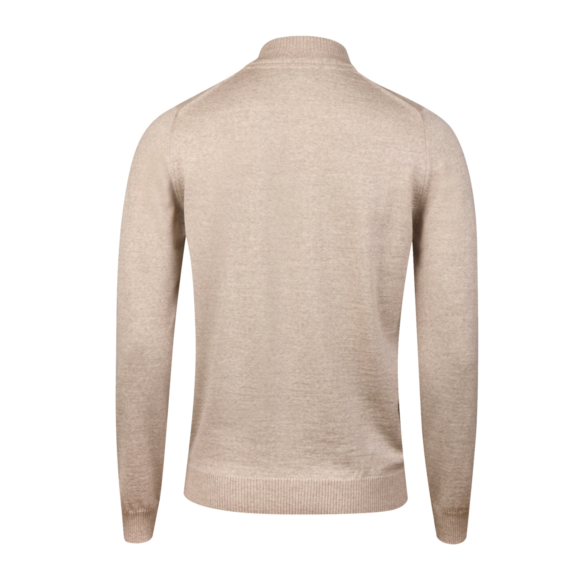 Light Beige Merino Wool Half Zip Sweater - Stenströms