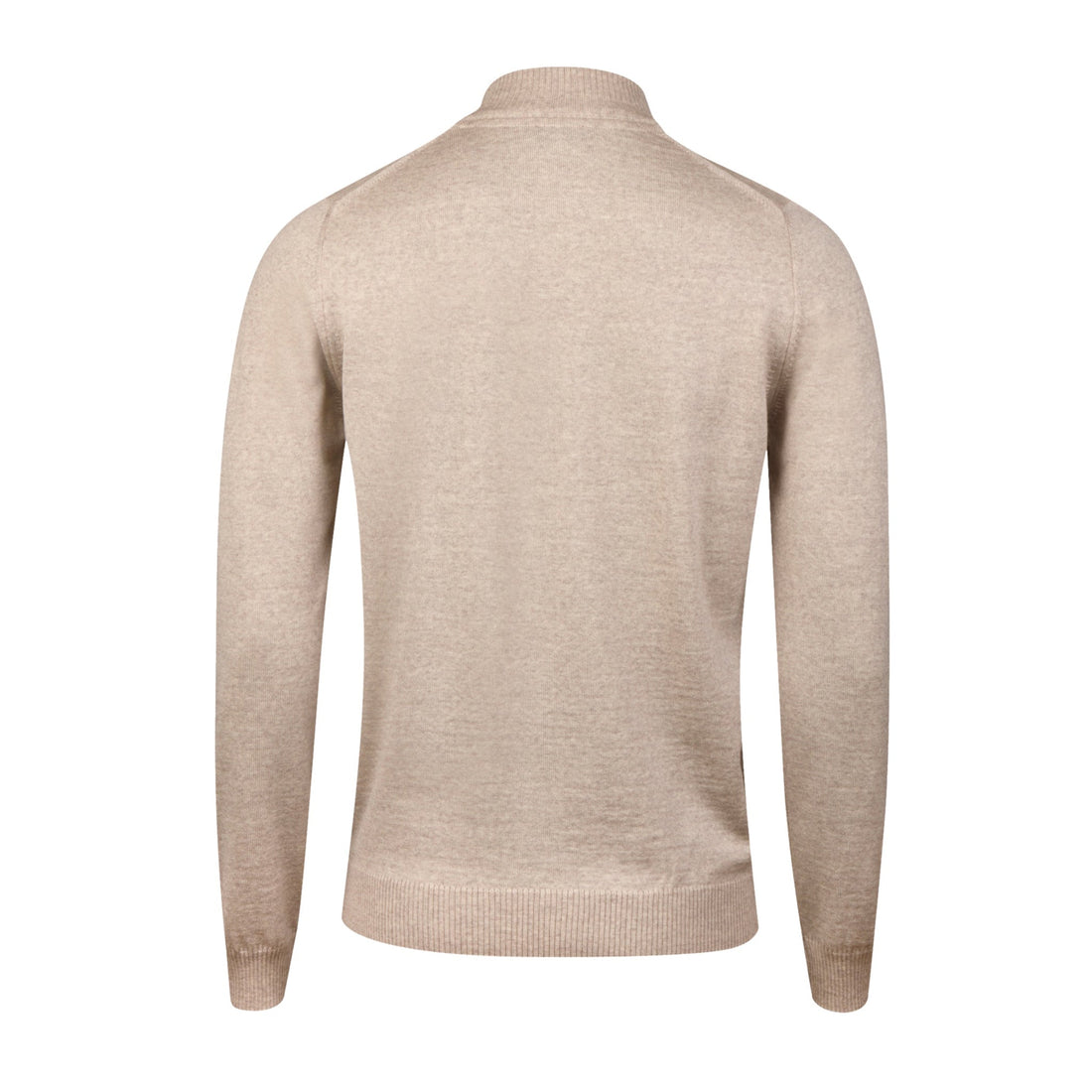 Light Beige Merino Wool Half Zip Sweater - Stenströms