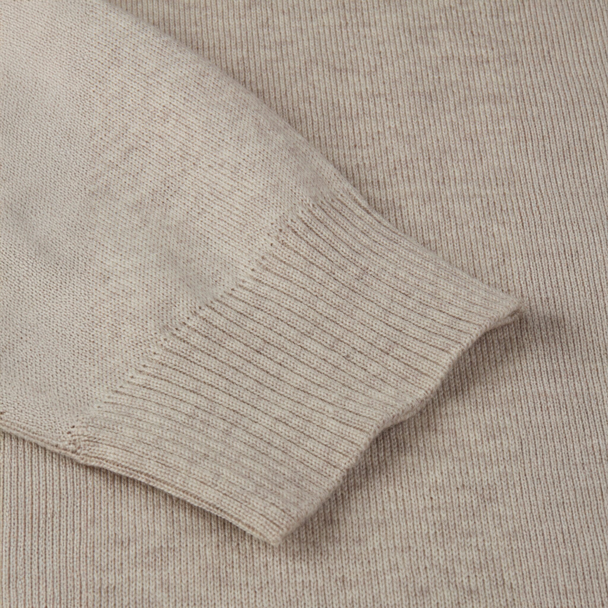 Light Beige Merino Wool Half Zip Sweater - Stenströms