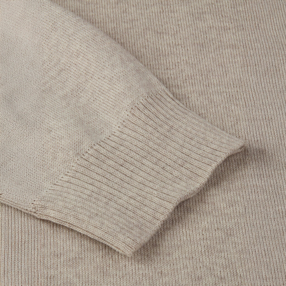 Light Beige Merino Wool Half Zip Sweater - Stenströms