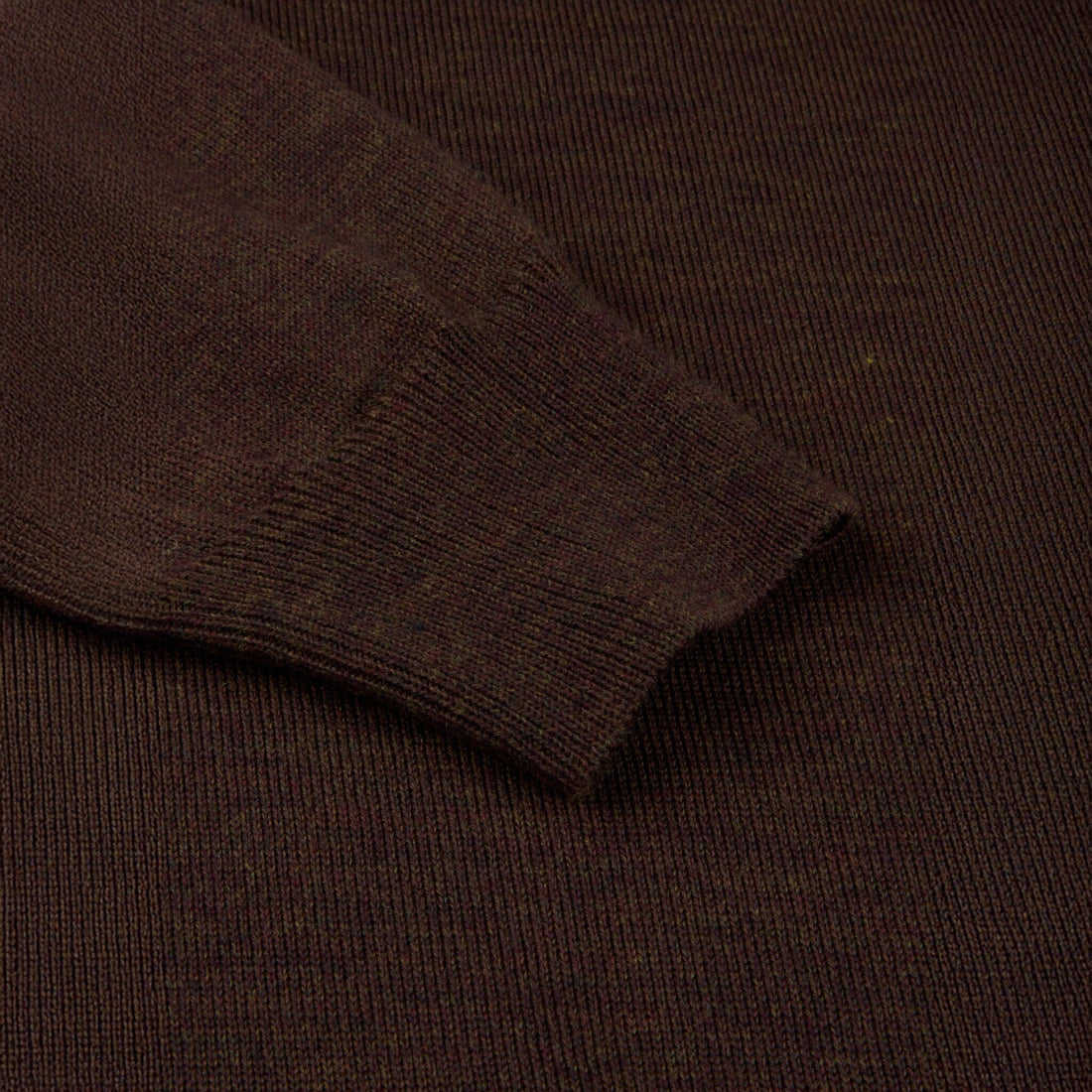 Brown Merino Wool Crew Neck Sweater w/ Patch - Stenströms
