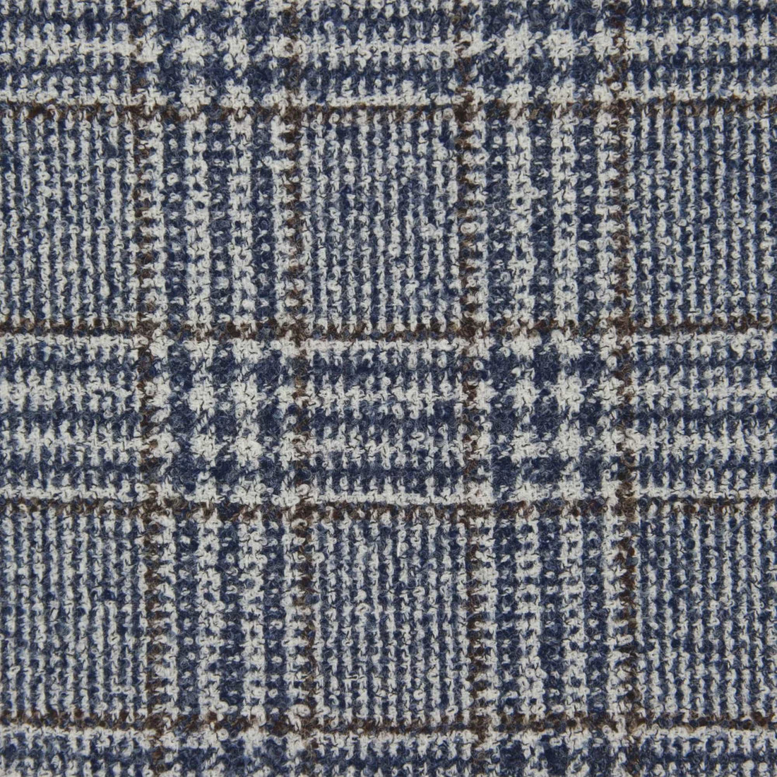 Blue & Brown Prince-of-Wales Wool Hybrid Sport Jacket with Bib - Luigi Bianchi