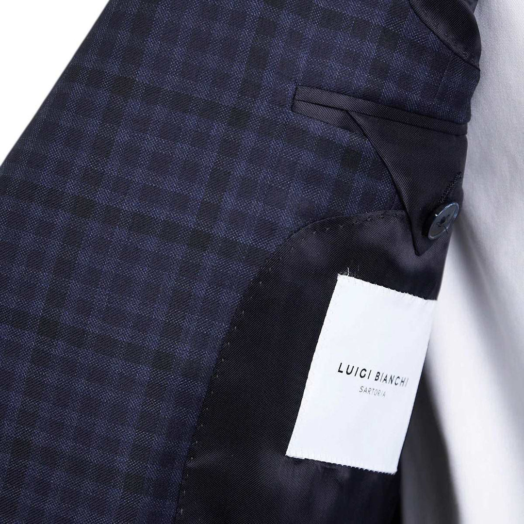 Blue Check Dream Fit Super 140s REDA Wool Suit - Luigi Bianchi