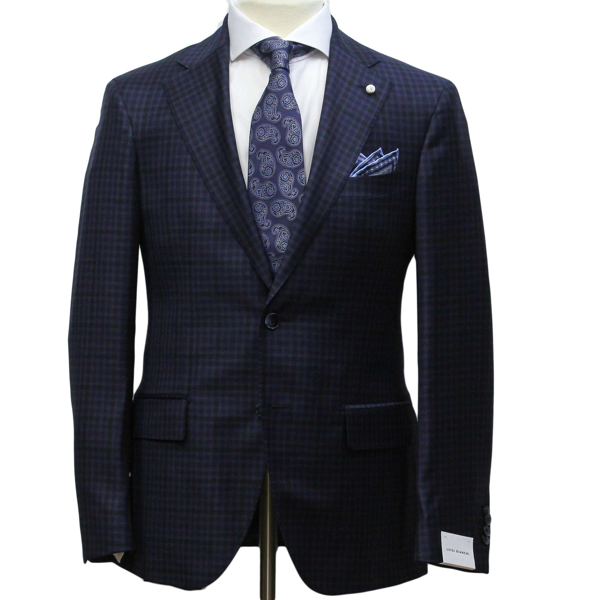 Blue Check Dream Fit Super 140s REDA Wool Suit - Luigi Bianchi