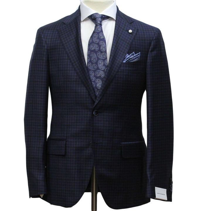 Blue Check Dream Fit Super 140s REDA Wool Suit - Luigi Bianchi