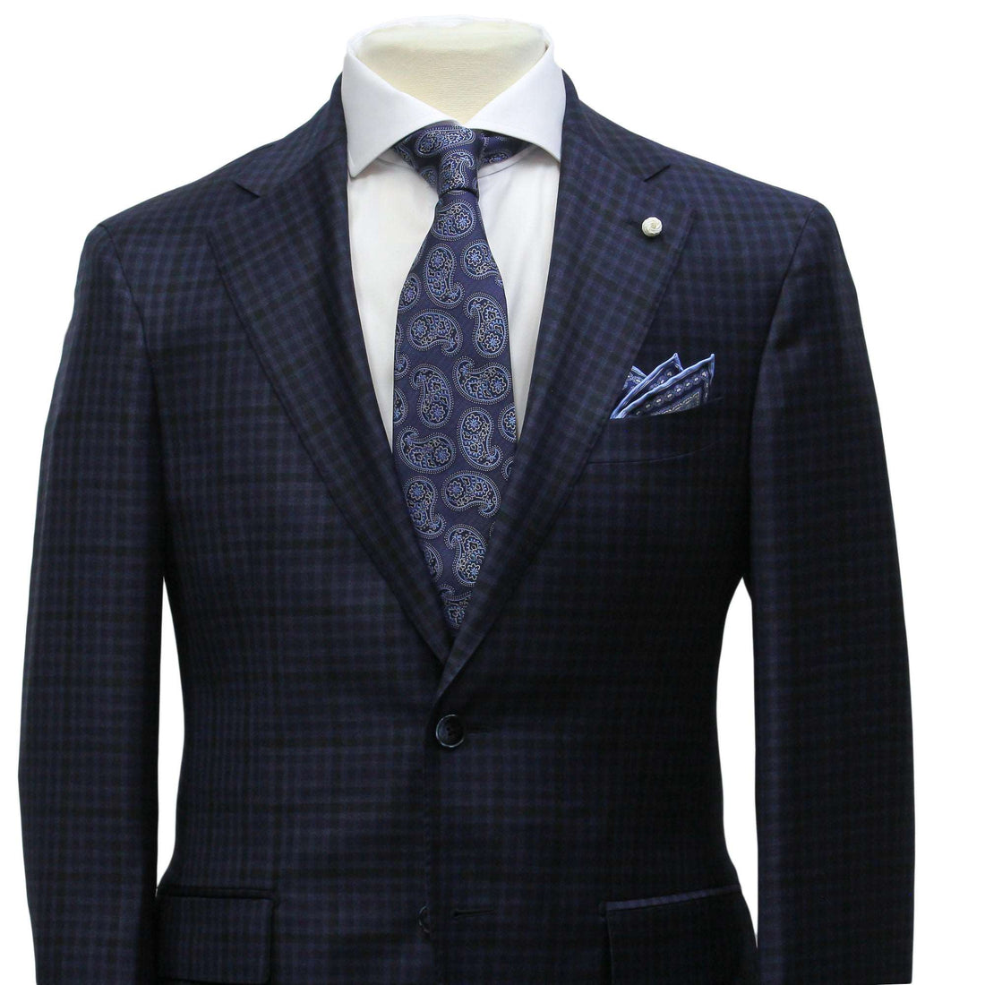 Blue Check Dream Fit Super 140s REDA Wool Suit - Luigi Bianchi
