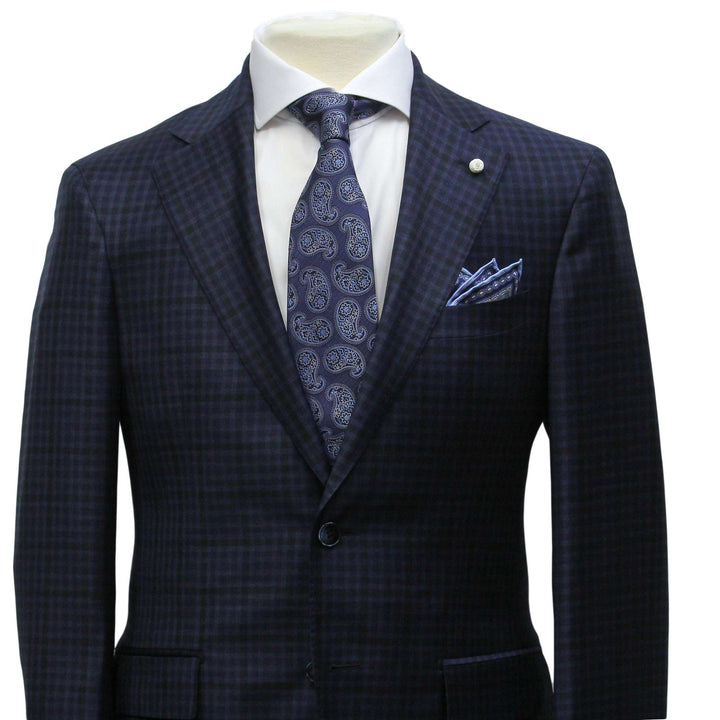 Blue Check Dream Fit Super 140s REDA Wool Suit - Luigi Bianchi