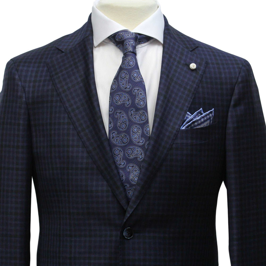 Blue Check Dream Fit Super 140s REDA Wool Suit - Luigi Bianchi