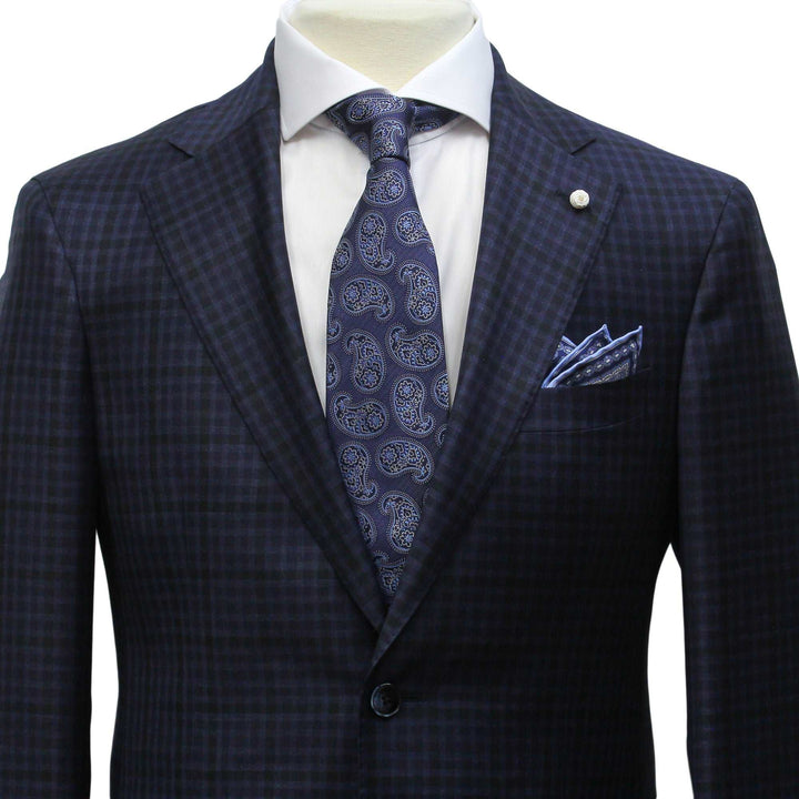 Blue Check Dream Fit Super 140s REDA Wool Suit - Luigi Bianchi