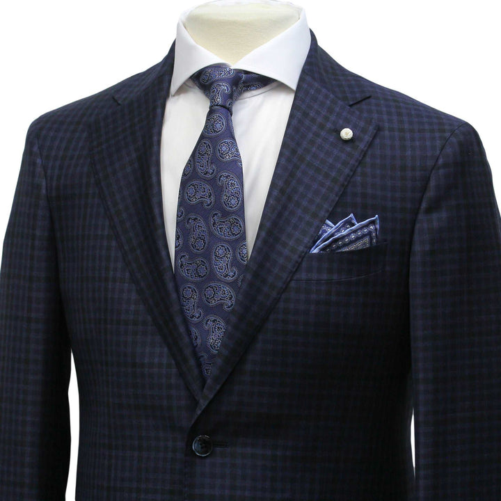 Blue Check Dream Fit Super 140s REDA Wool Suit - Luigi Bianchi