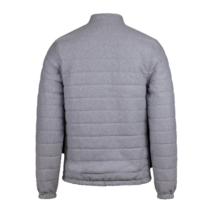 Light Grey Quilted Flannel Cotton Zip Bomber - Stenströms
