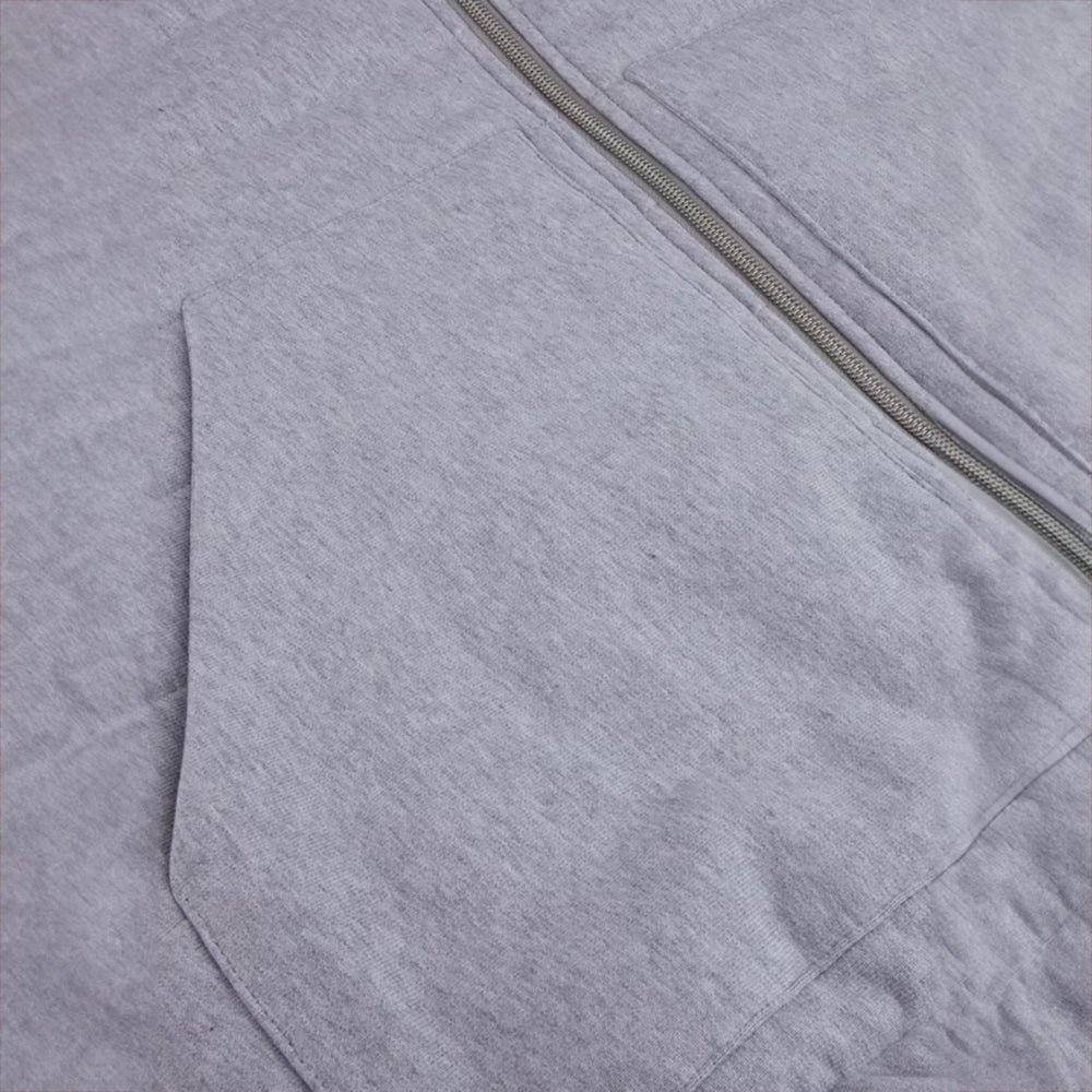 Light Grey Quilted Flannel Cotton Zip Bomber - Stenströms