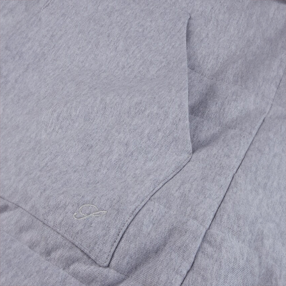 Light Grey Quilted Flannel Cotton Zip Bomber - Stenströms
