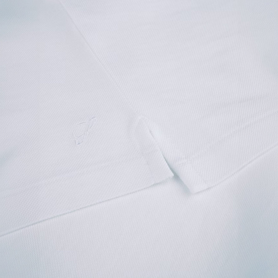 White Short Sleeve Piqué Polo Shirt - Stenströms
