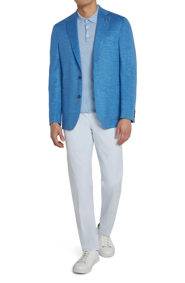 Light Blue Hartford Contemporary Fit Loro Piana Jersely Knit Sport Jacket - Jack Victor