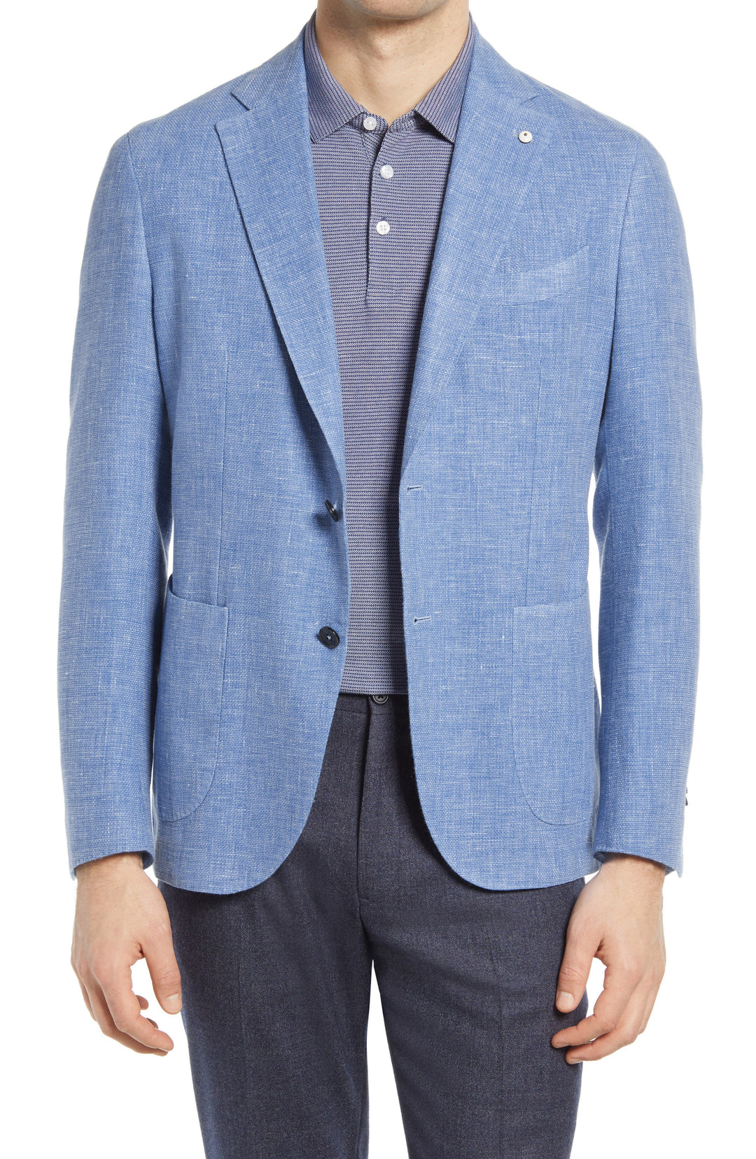 Blue Mélange Wool Blend Sport Coat Contemporary Fit - L.B.M 1911 - Boutique Jacques Last Call
