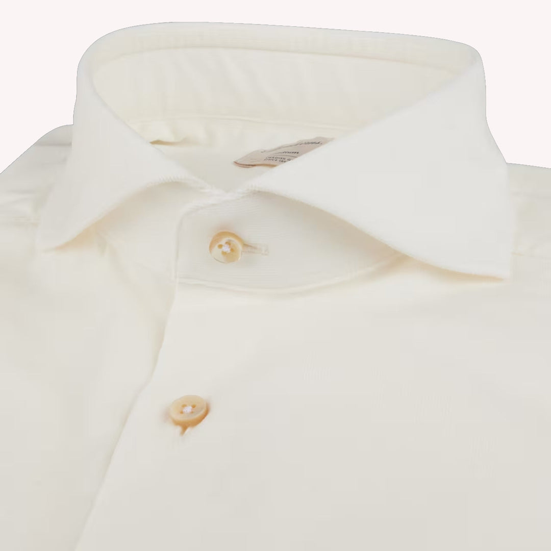 Off-White Baby Corduroy Cotton Stretch Fitted Body Shirt - Stenströms
