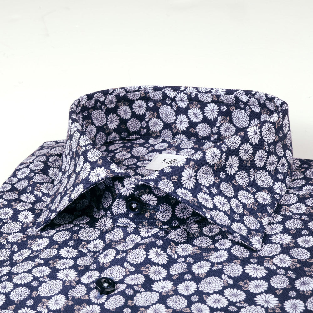 Navy Floral Fitted Body Shirt - Stenströms - Boutique Jacques Last Call