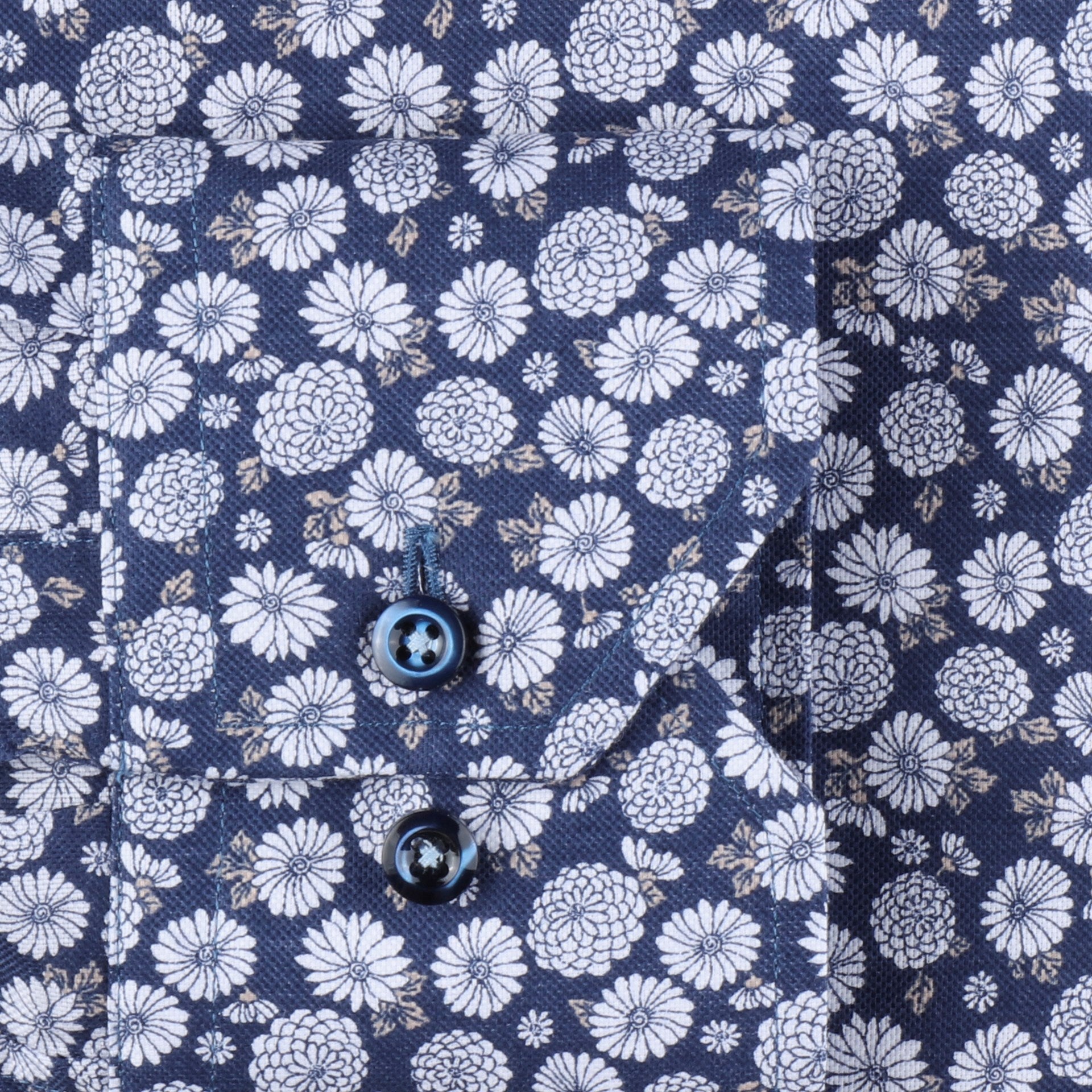 Navy Floral Fitted Body Shirt - Stenströms - Boutique Jacques Last Call