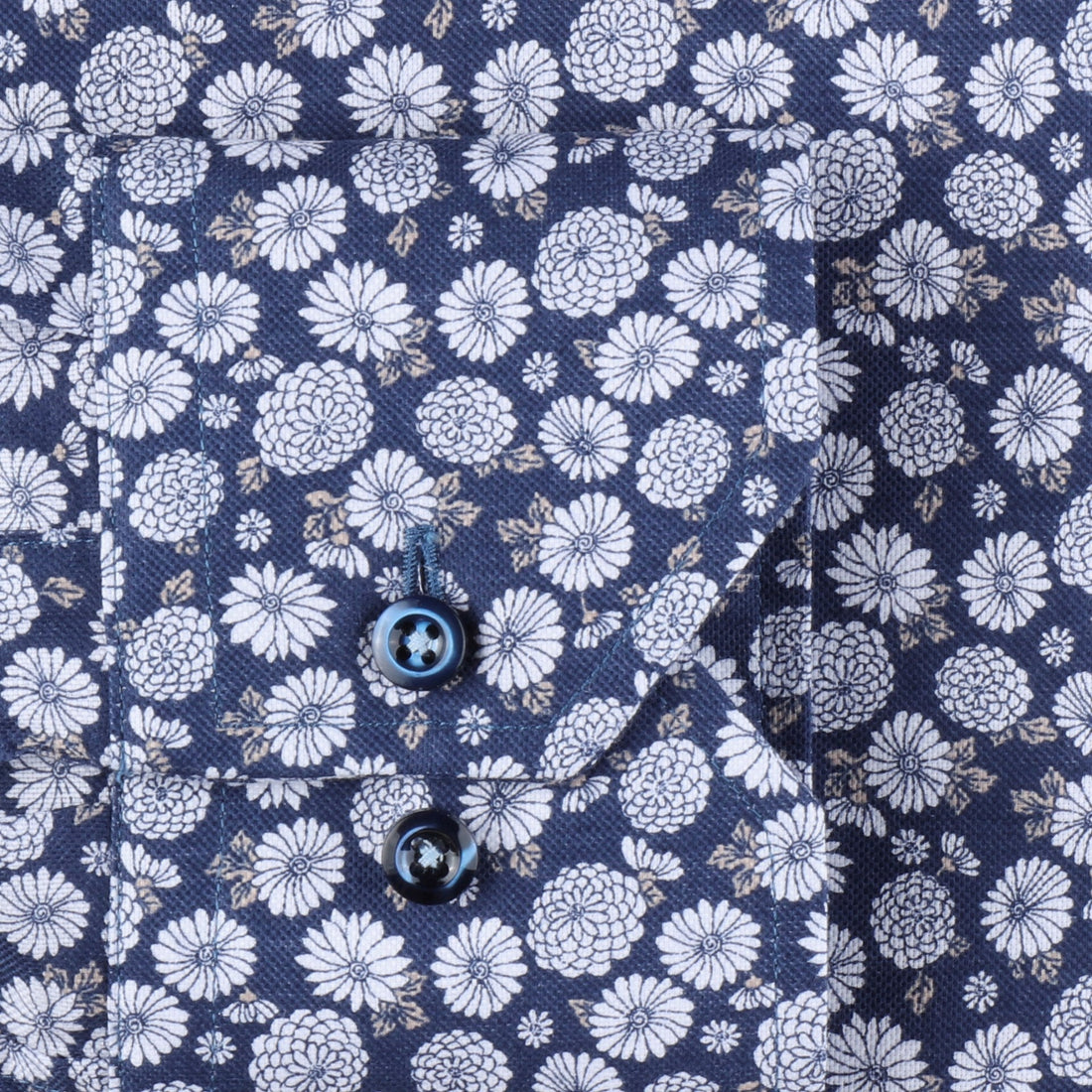 Navy Floral Fitted Body Shirt - Stenströms - Boutique Jacques Last Call