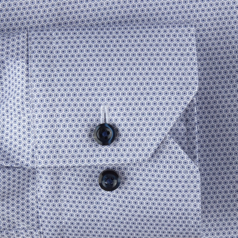 Light Blue Micro Dot Patterned Fitted Body Twill Shirt- Stenströms - Boutique Jacques Last Call