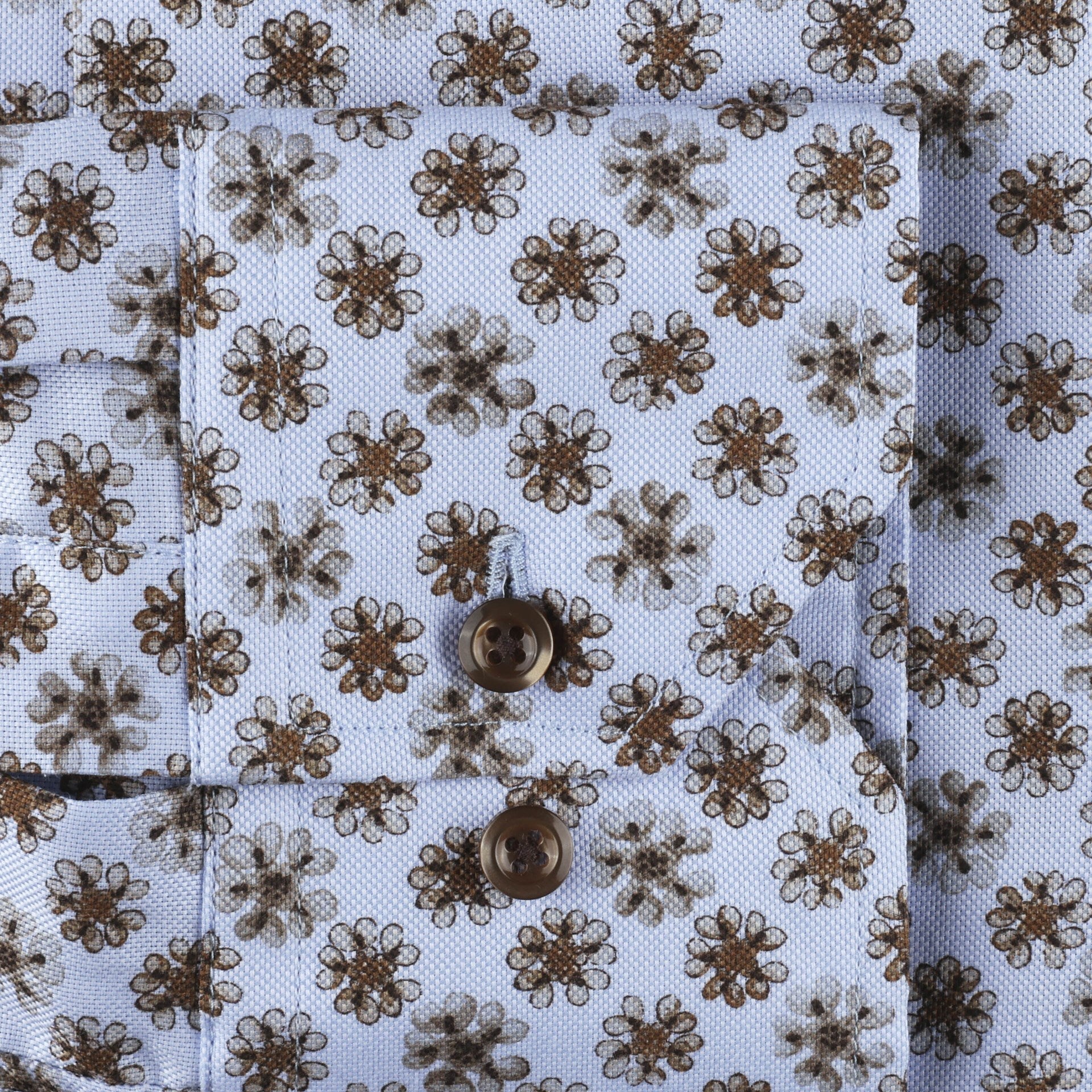 Light Blue Floral Oxford Shirt Fitted Shirt - Stenströms - Boutique Jacques Last Call