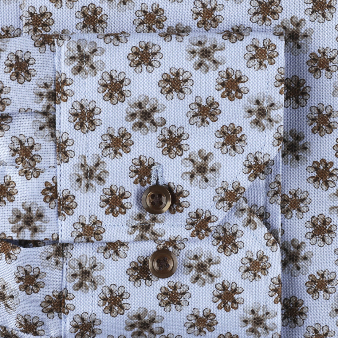 Light Blue Floral Oxford Shirt Fitted Shirt - Stenströms - Boutique Jacques Last Call