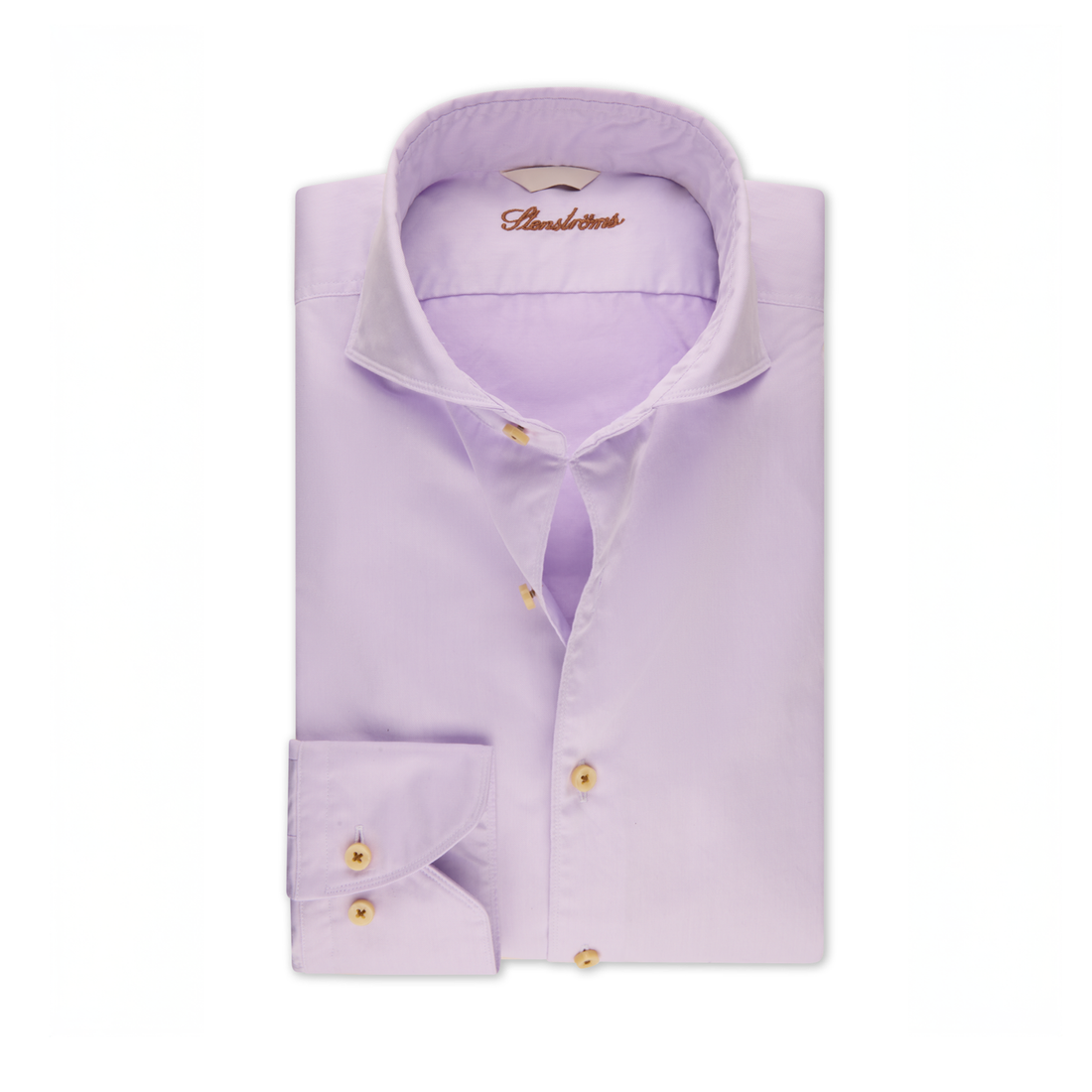 Lavender Garment Wash Fitted Casual Shirt - Stenströms