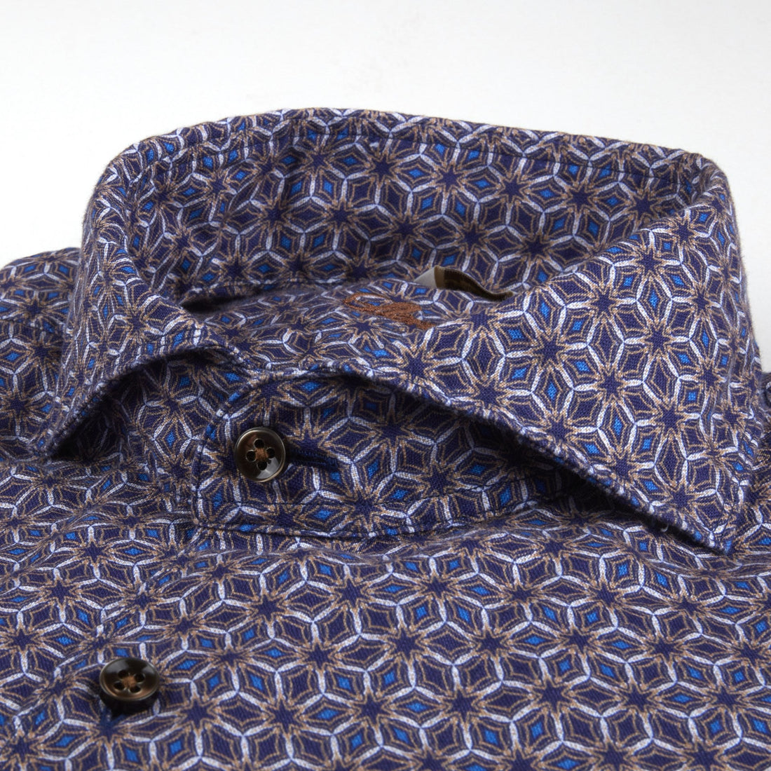 Blue Medallion Slimline Linen Shirt - Stenströms - Boutique Jacques Last Call