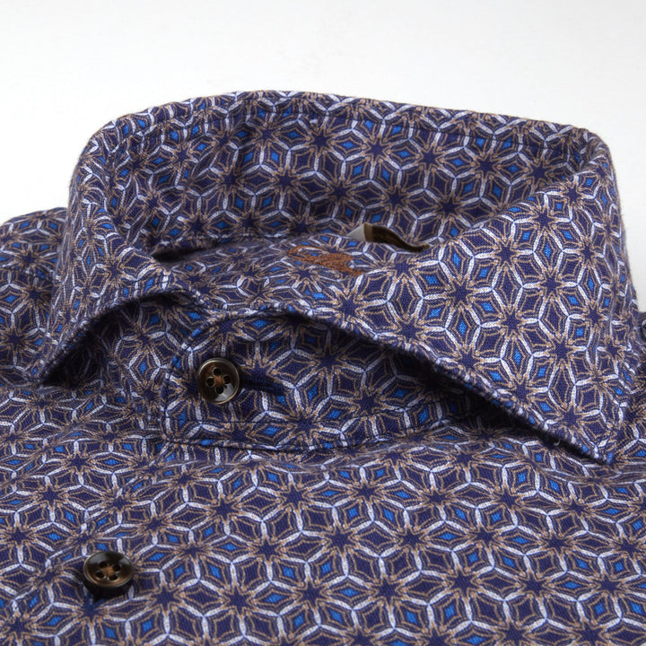Blue Medallion Slimline Linen Shirt - Stenströms - Boutique Jacques Last Call