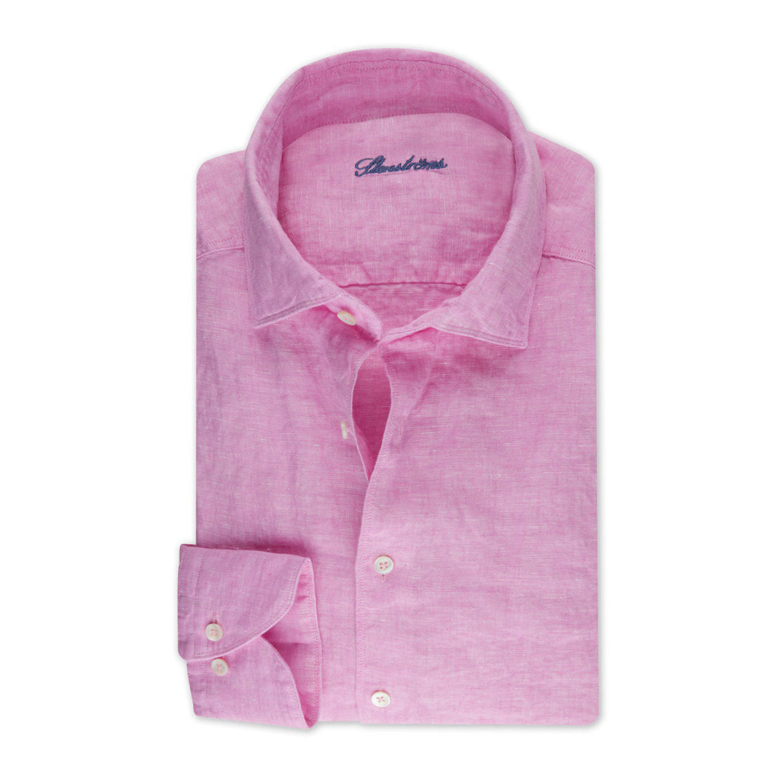 Soft Pink Linen Fitted Body Shirt - Stenströms
