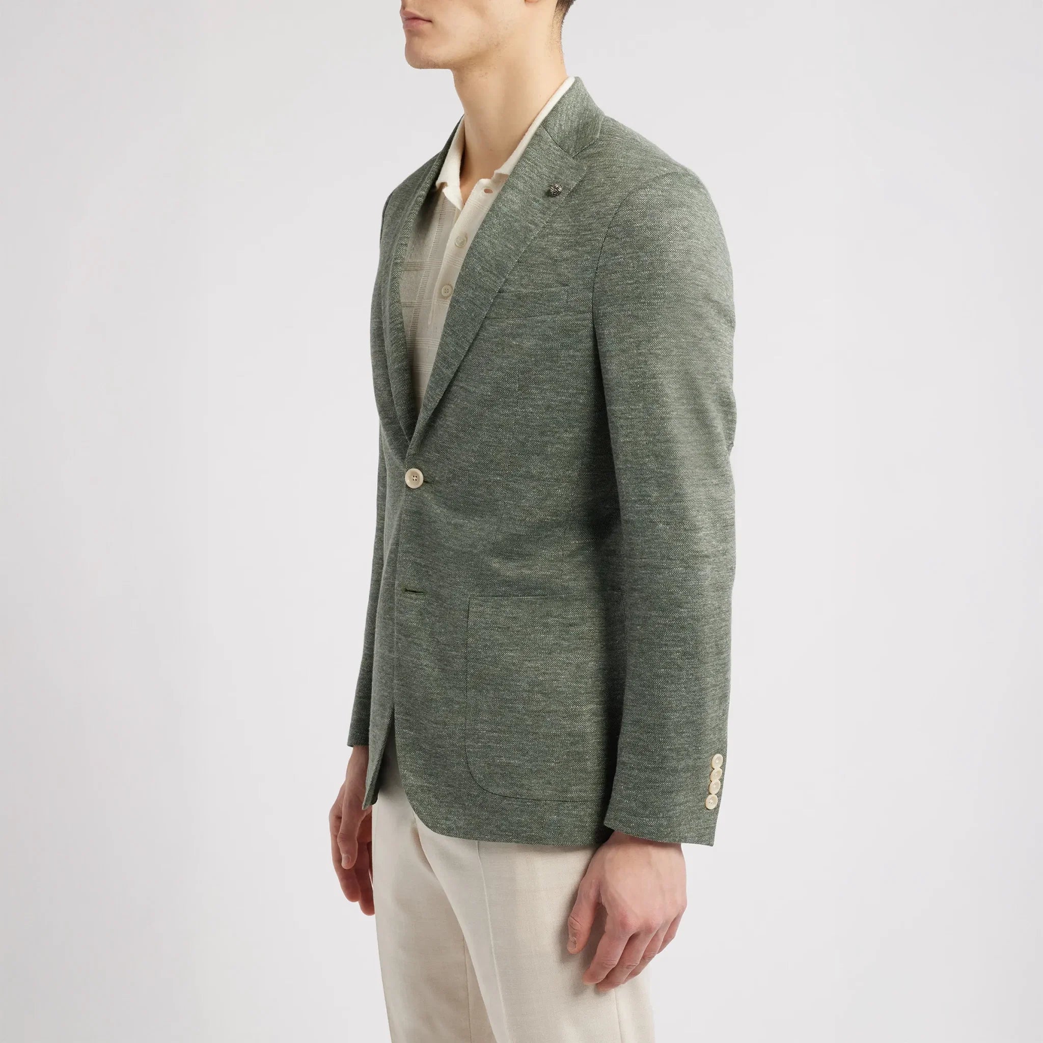Green Linen-Blend Knit Comfortwear Hartford Contemporary Fit Sport Jacket - Jack Victor - Boutique Jacques International