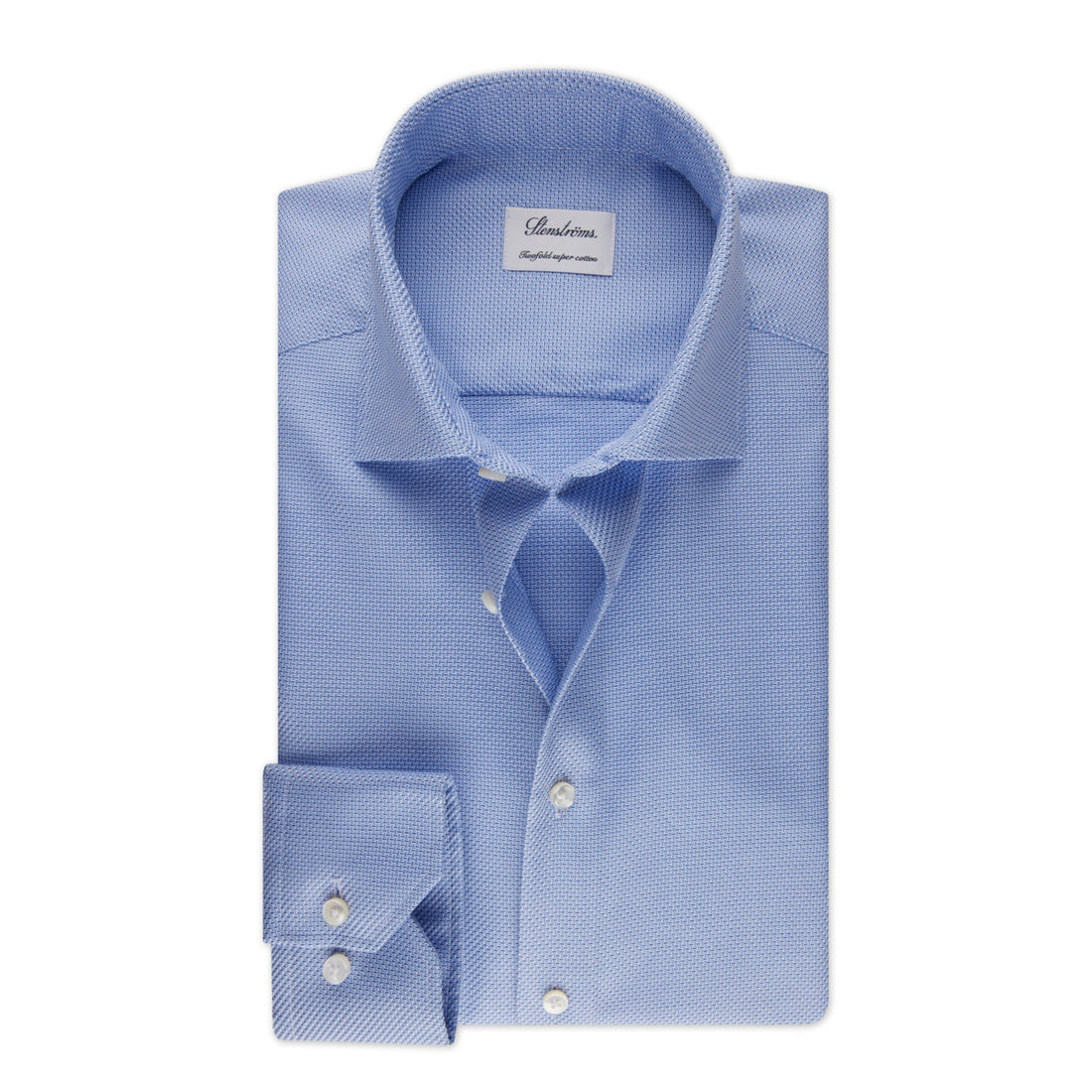 Light Blue Patterned Slimline Super Cotton - Stenströms