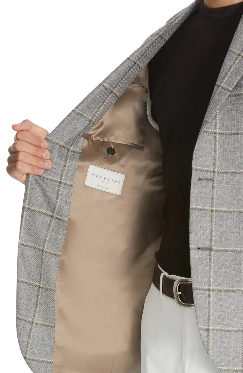 Gray Check Unconstructed Midland Contemporary Fit Sport Jacket - Jack Victor - Boutique Jacques Last Call