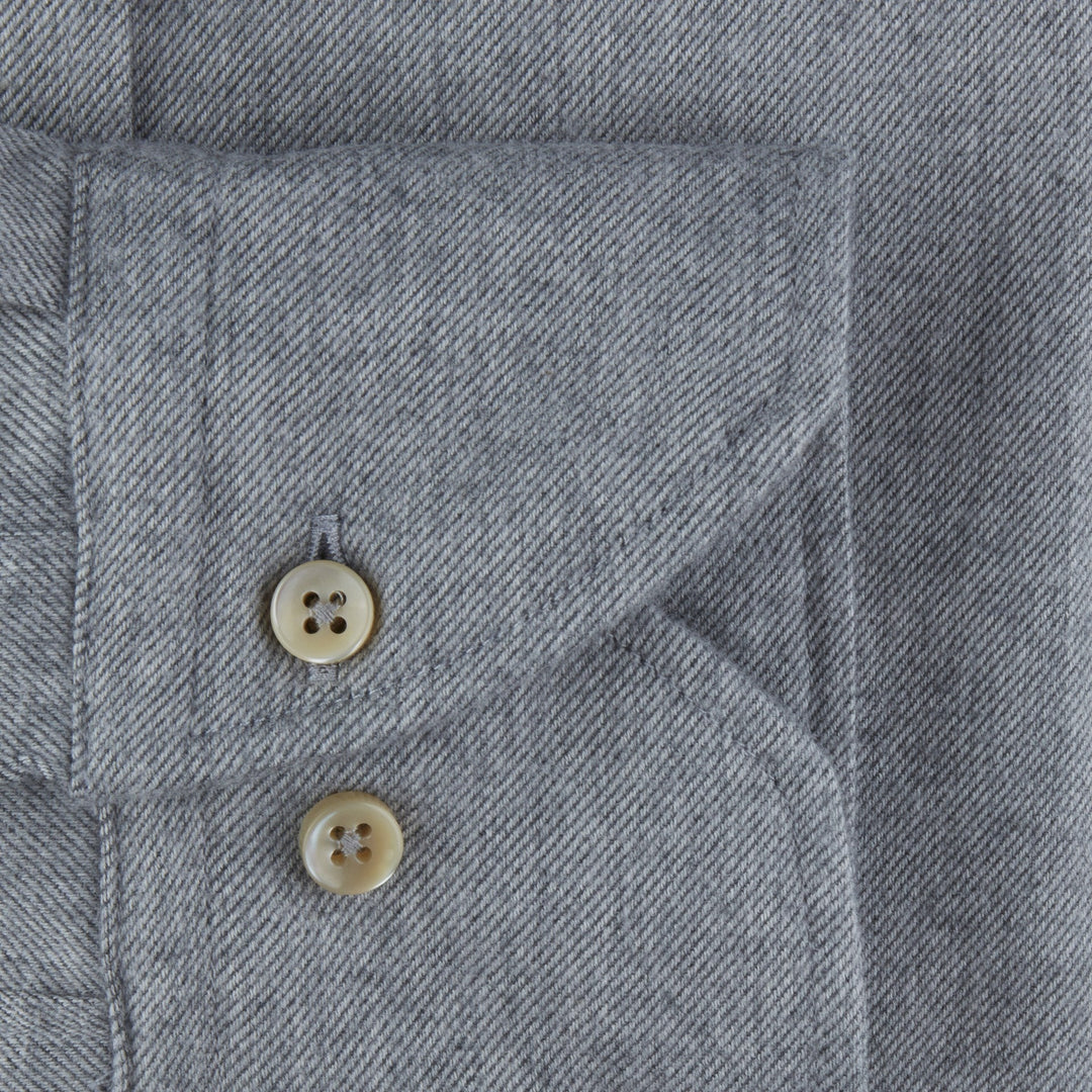 Casual Grey Flannel Shirt Slimline - Stenströms - Boutique Jacques Last Call