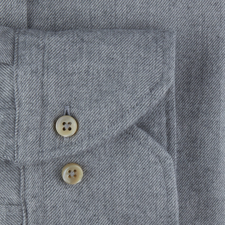 Casual Grey Flannel Shirt Slimline - Stenströms - Boutique Jacques Last Call