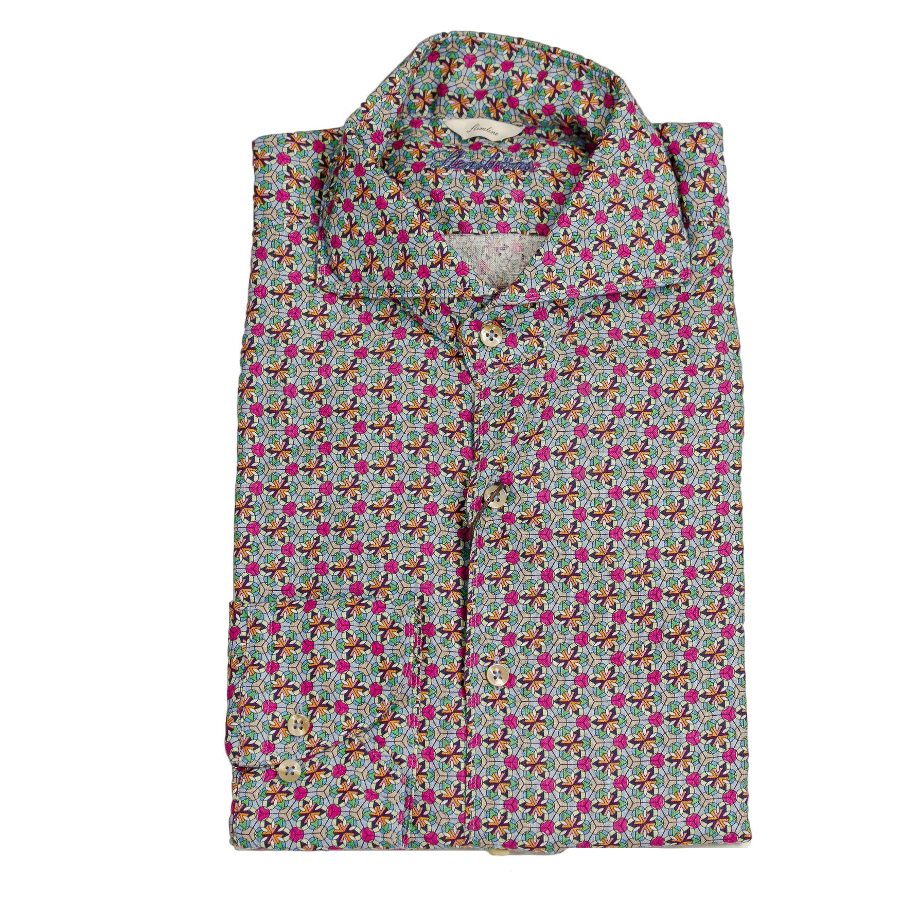 Green Medallion Slimline Linen Shirt - Stenströms - Boutique Jacques Last Call