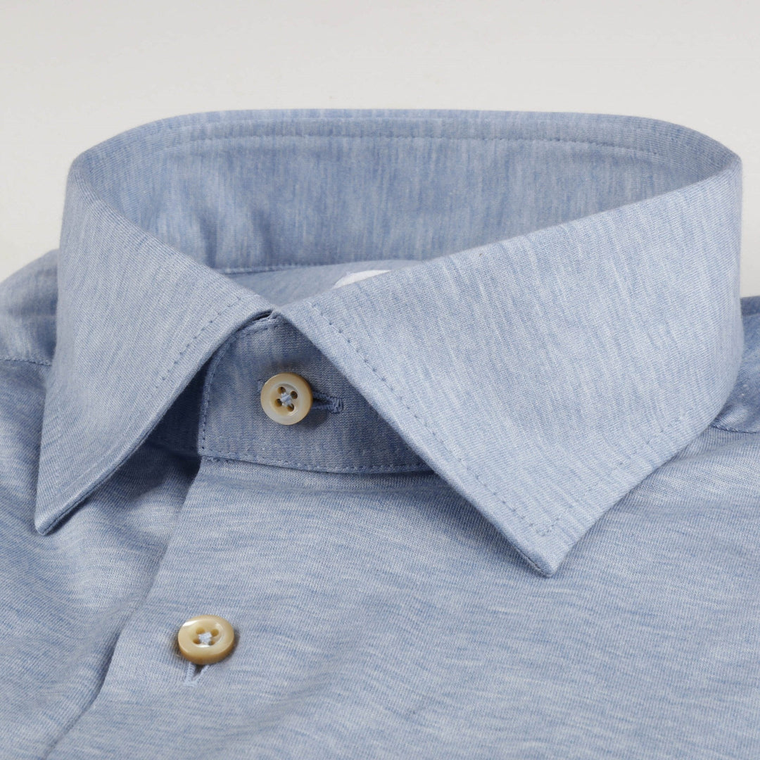 Casual Blue Jersey Stretch Shirt - Stenströms - Boutique Jacques Last Call