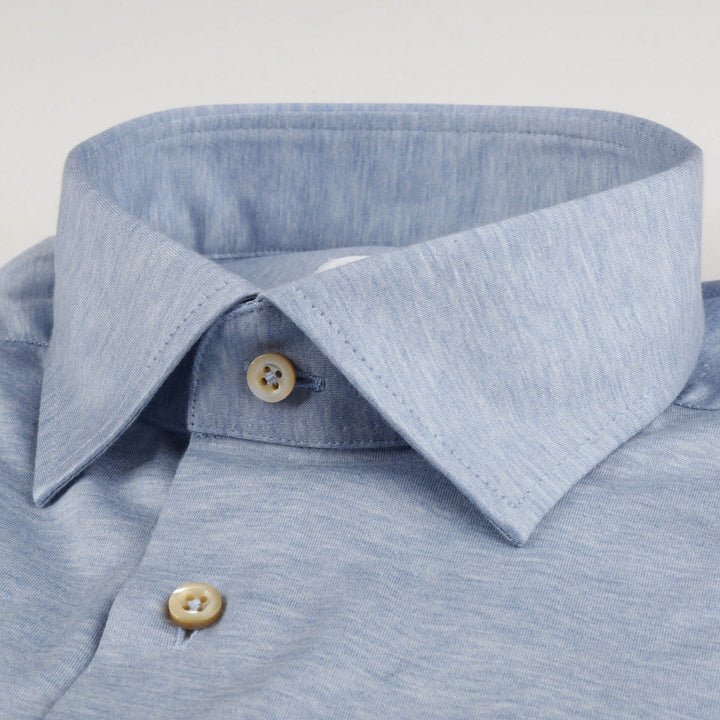 Casual Blue Jersey Stretch Shirt - Stenströms - Boutique Jacques Last Call