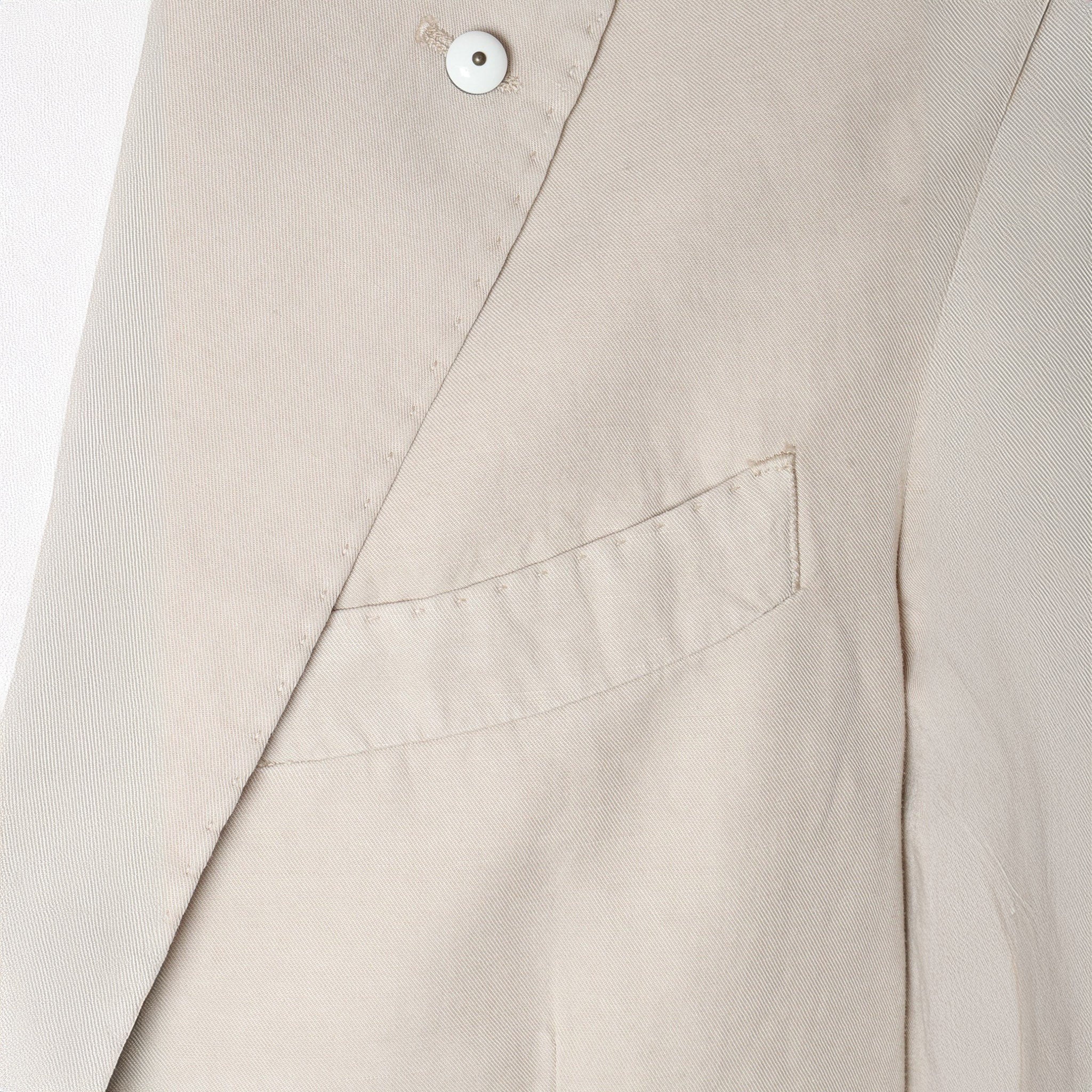 Light Beige Solid Lyocell-Linen-Cotton Unlined Sport Jacket - L.B.M 1911