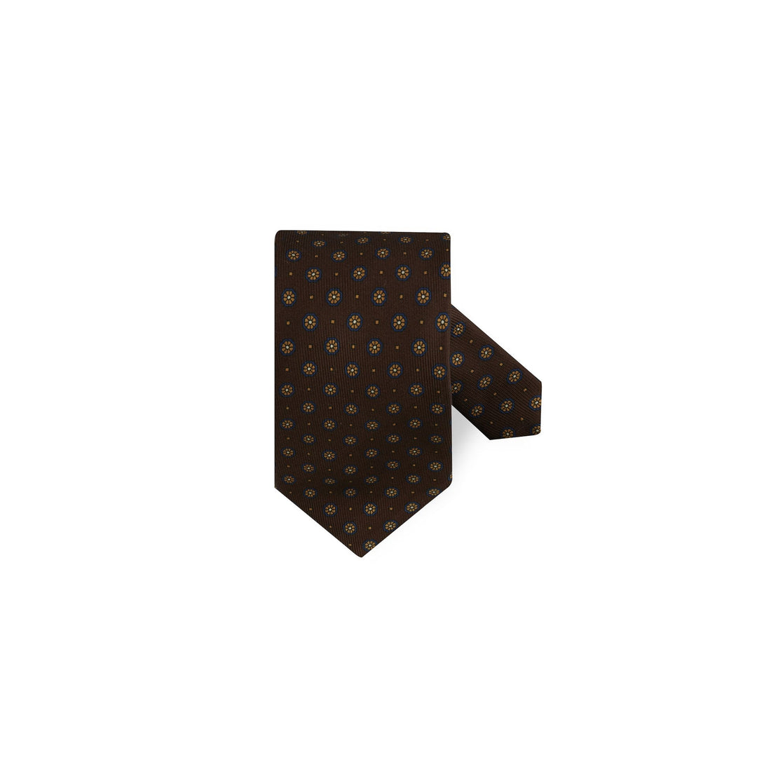 Brown Flower Silk Tie - Stenströms - Boutique Jacques Last Call