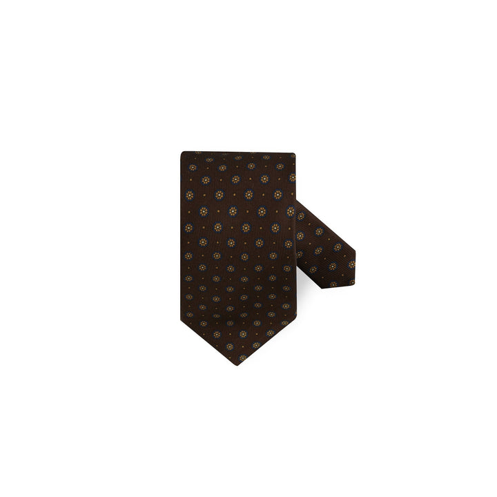 Brown Flower Silk Tie - Stenströms - Boutique Jacques Last Call