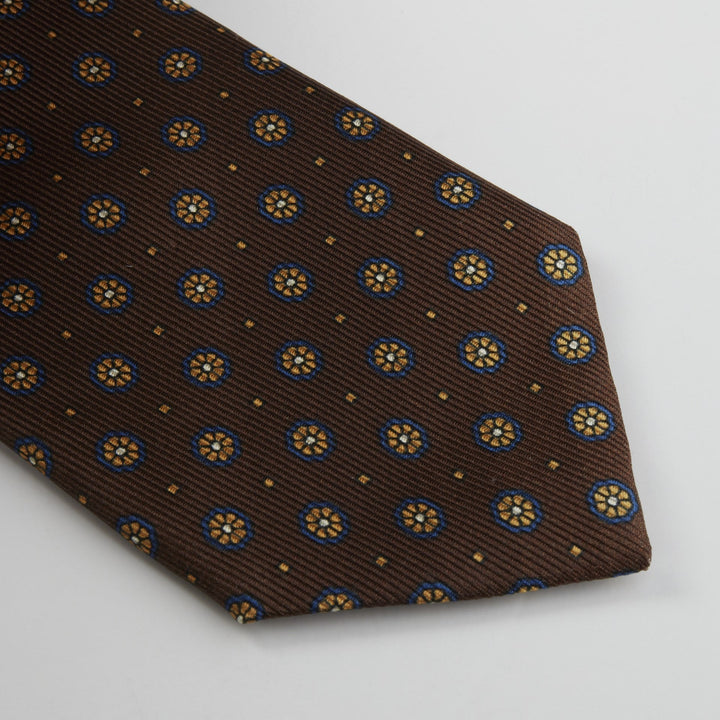 Brown Flower Silk Tie - Stenströms - Boutique Jacques Last Call