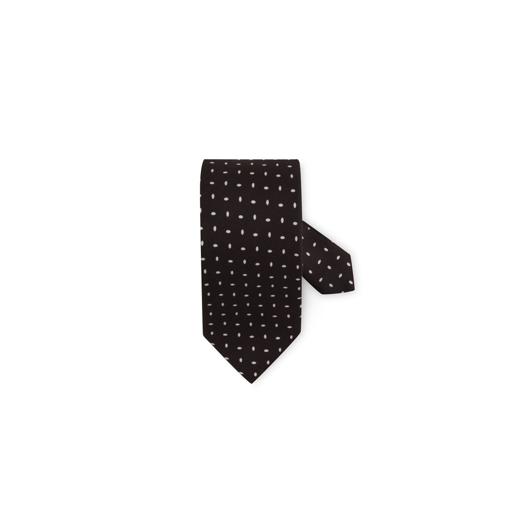 Brown Dotted Silk Tie - Stenströms - Boutique Jacques Last Call