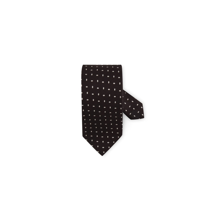 Brown Dotted Silk Tie - Stenströms - Boutique Jacques Last Call