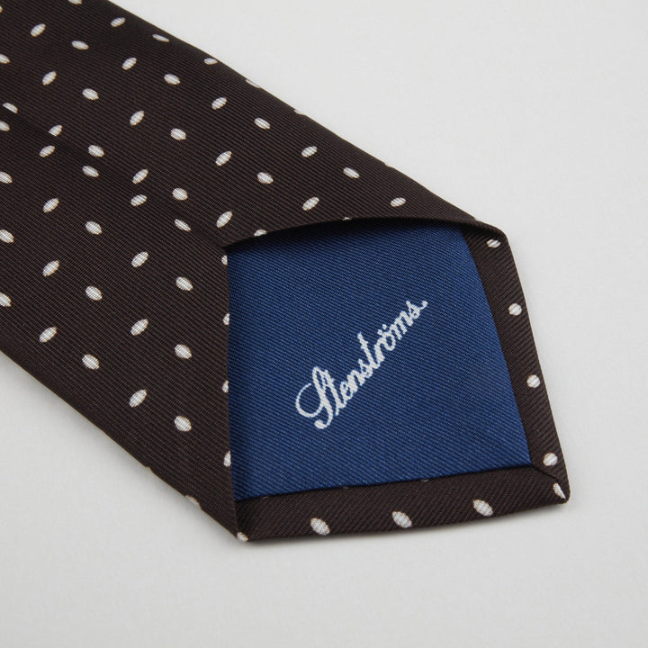 Brown Dotted Silk Tie - Stenströms - Boutique Jacques Last Call